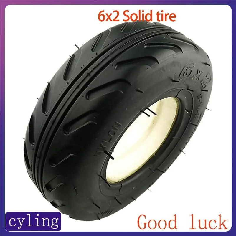 Durable 6-inch solid tire with 6X2 explosion-proof design perfect as a skateboard driver trolley wheel accessory