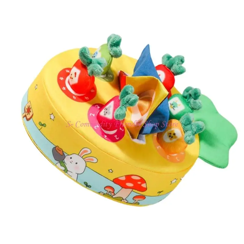 85AE Aprendizagem precoce Infantorial Brincho Crinkle Paper Plush Cenouts Tecidos coloridos