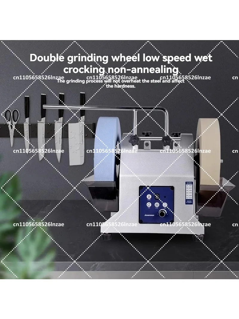Professional Double Wheel Electric Sharpening Machine 600/1000 Grit Water Cooled Knife Sharpener for Kitchen Blades