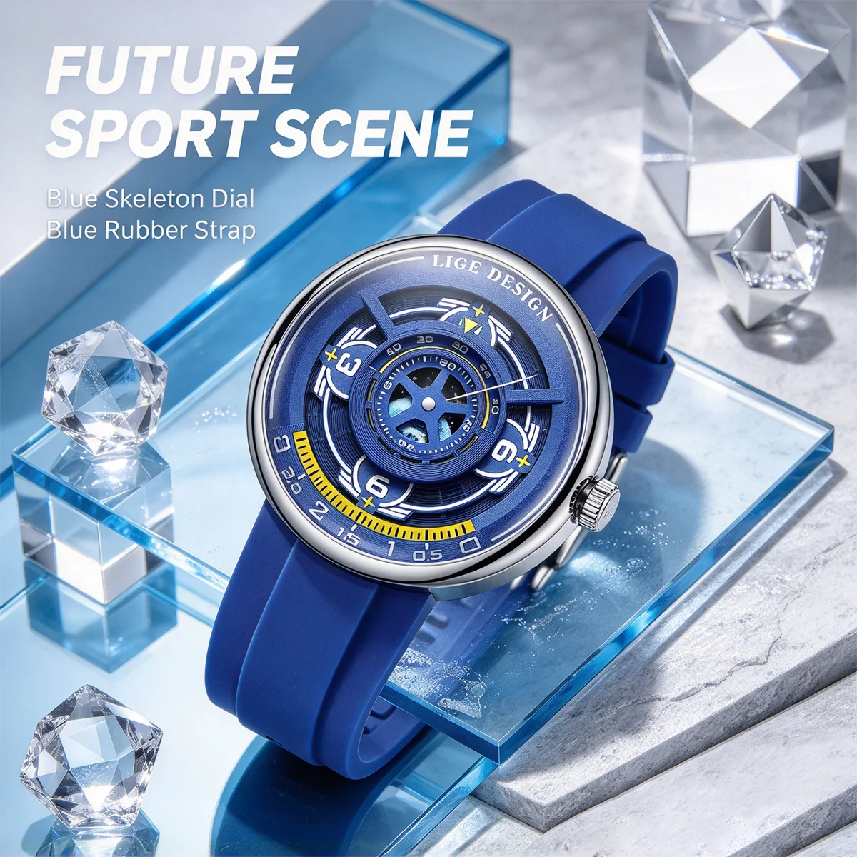 LIGE Unique Men's Quartz Watch Creative Fashion Waterproof Planet Pointer Cool Silicone Men's Luxury Watch reloj