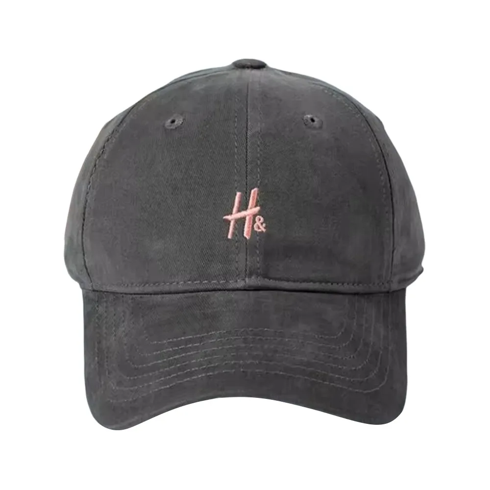 

H Letter Raspberry Powder Baseball Cap Shows Face Small Sunscreen Hip Hop Hat Casual Big Head Circumference Peaked Caps