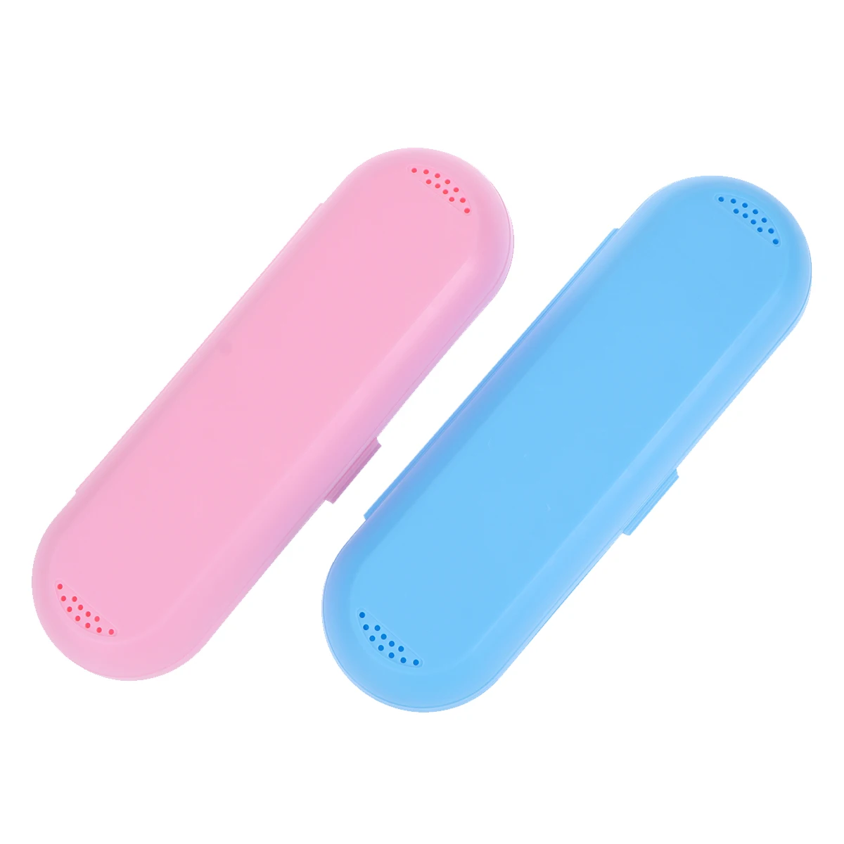 

2PCS Outdoor Electric Toothbrush Protect Cover Portable Travel Box for Electric Toothbrush Blue and Pink