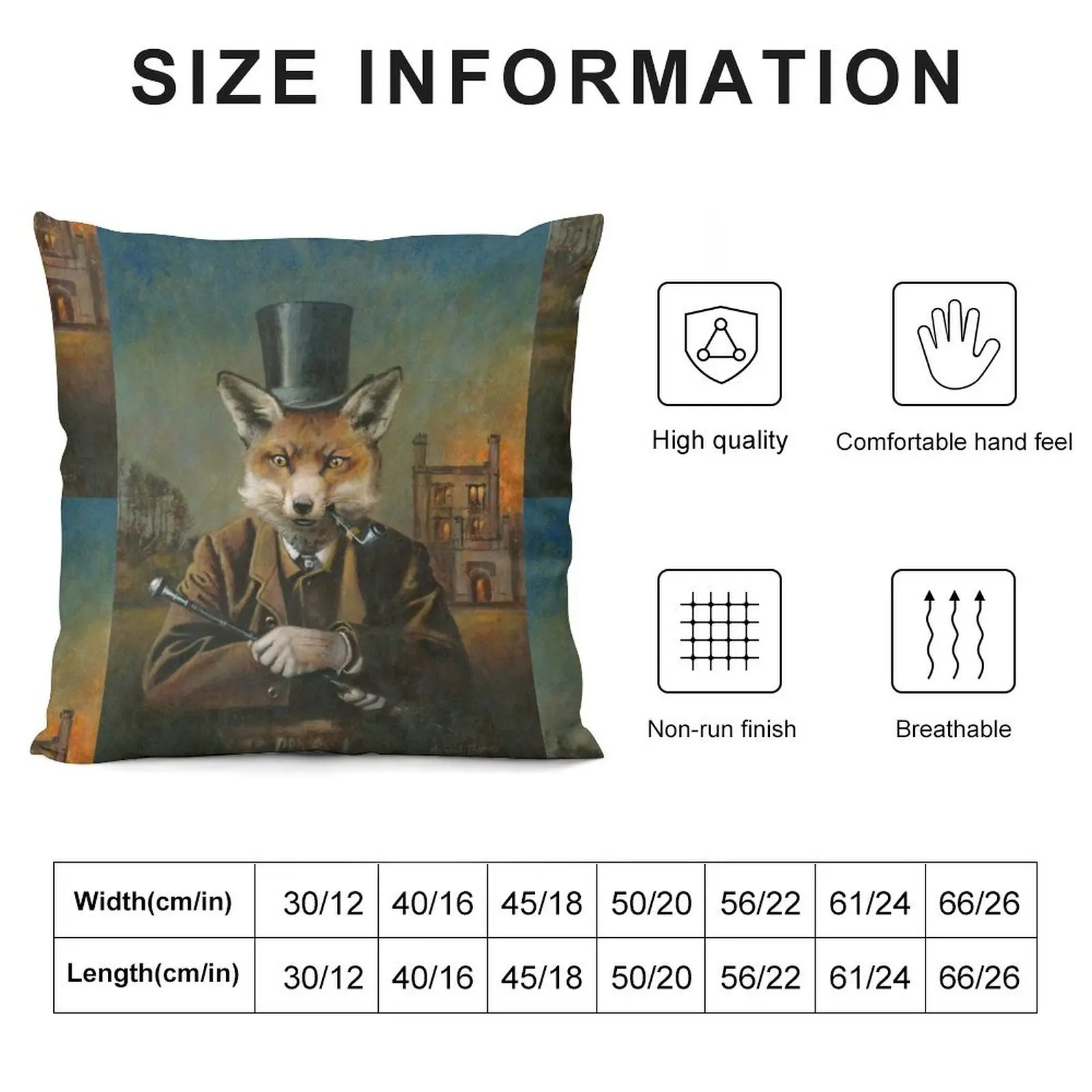 The Dapper Fox Throw Pillow Decorative Sofa Cushions Room decorating items pillow