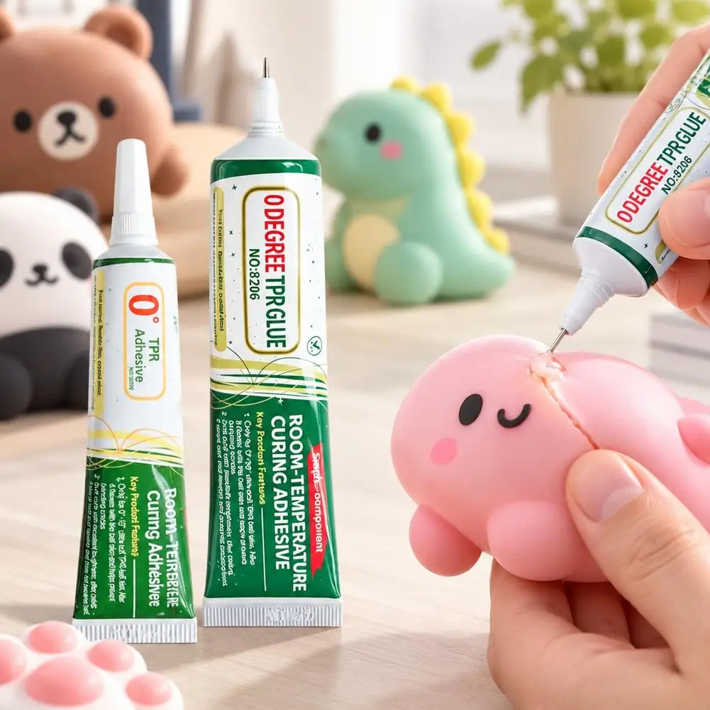 20/60ml TPR Glue for Squishies Toys,Room Temperature Curing Adhesive for Stress Ball Squishies Repairs,DIY Handcraft Studio