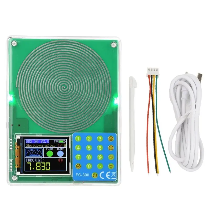 T21C 3X FG-300 DDS Signal Generator 0.001Hz-200Khz 1.8Inch Color Screen Signal Generator Sine Wave, Square Wave, B
