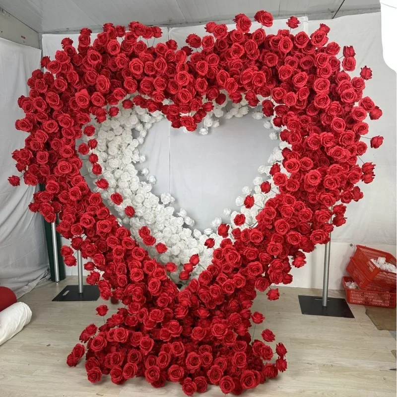 shaped arches propose marriage, background wall, heart-shaped floral wedding, background shopping mall, decorative background