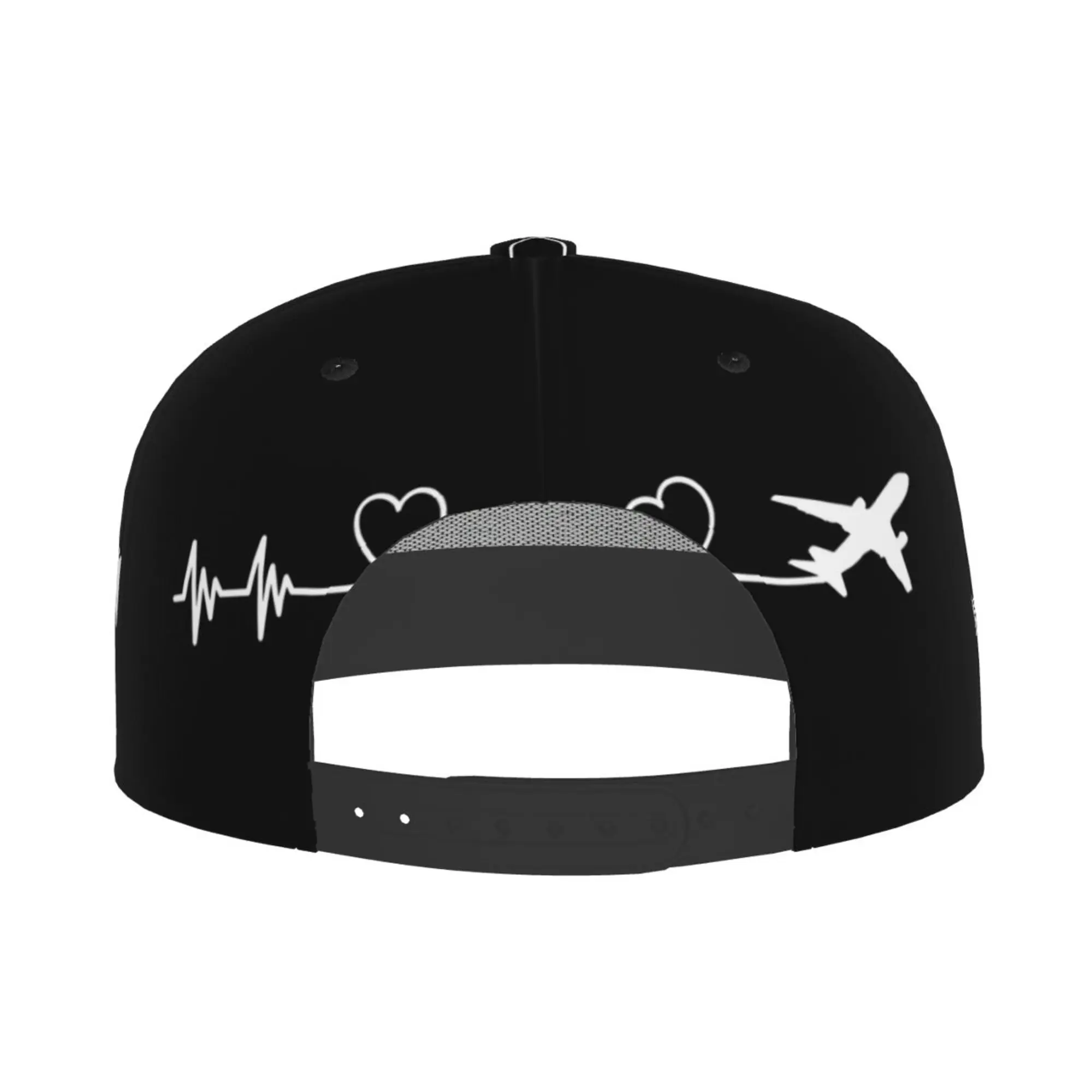 Berretto da Baseball con motivo a battito cardiaco dell'aeroplano cappello Snapback berretto a tesa piatta Hip Hop Unisex stampa regolabile per adulti taglia unica all'aperto