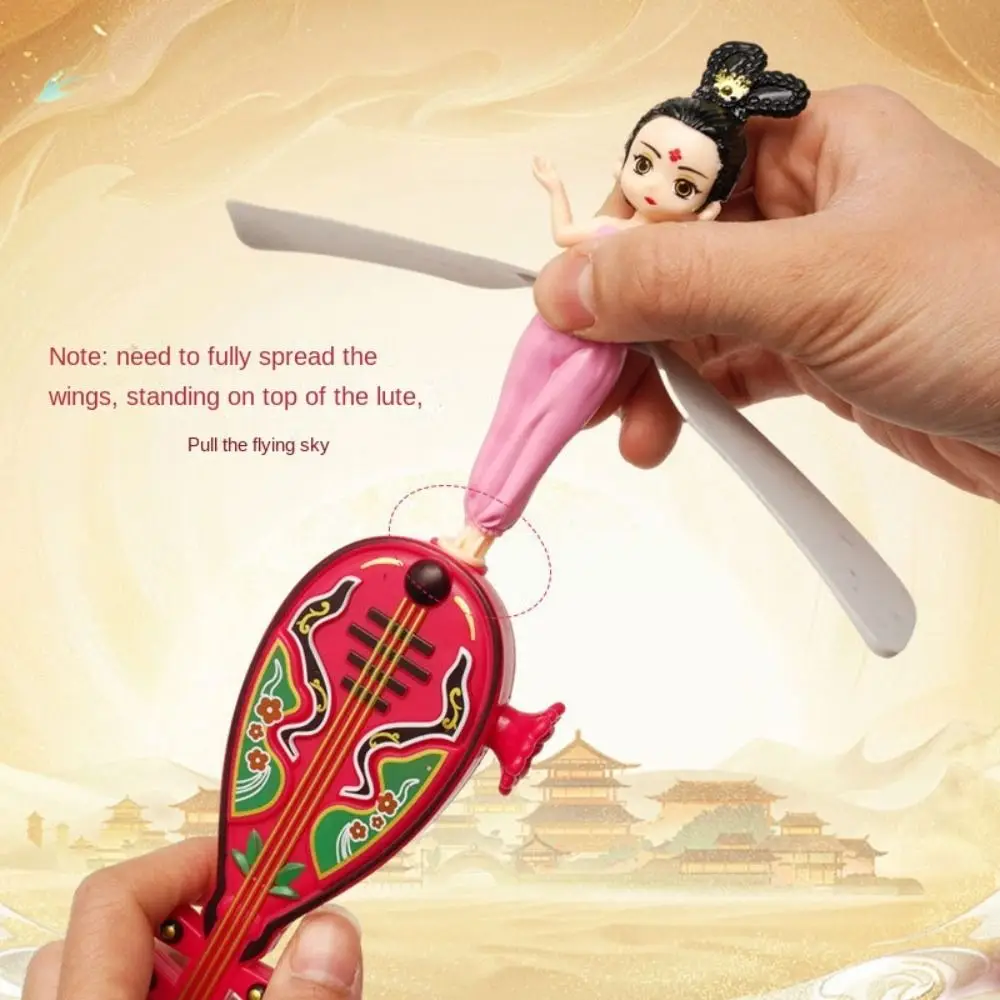 

Creative Dancers Flying Dolls Disc Fairy Spinner Toy Cartoon Fairy Flyer Flying Disc Toy Pipa PP Pull String Toy Kids Ages 4-8