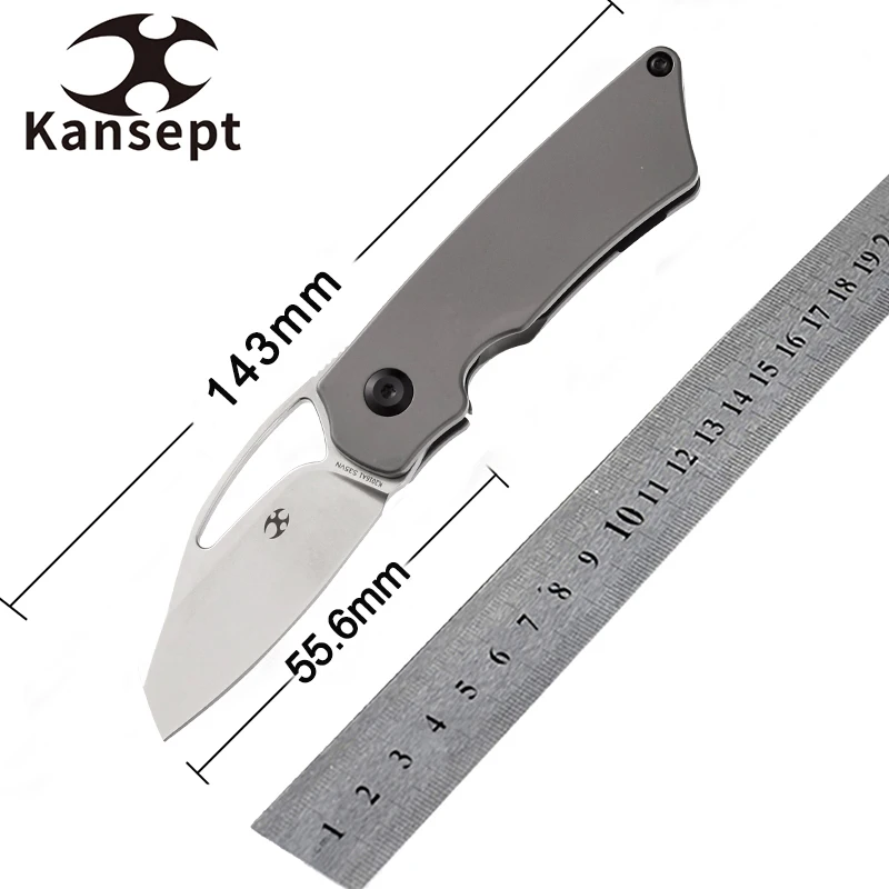 Kansept Goblin Pocket Knife K2016A1-A6 CPM-S35VN + Titanium Handle Marshall Noble Designed Folding Knife Thumb Hole Useful Knife