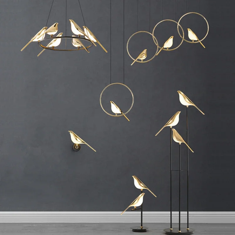 

Nomi Floor Lamp Modern Creative Designer Magpie bird lamp for Corridor Bedroom Living Room Home Decoration Led gold floor lamp