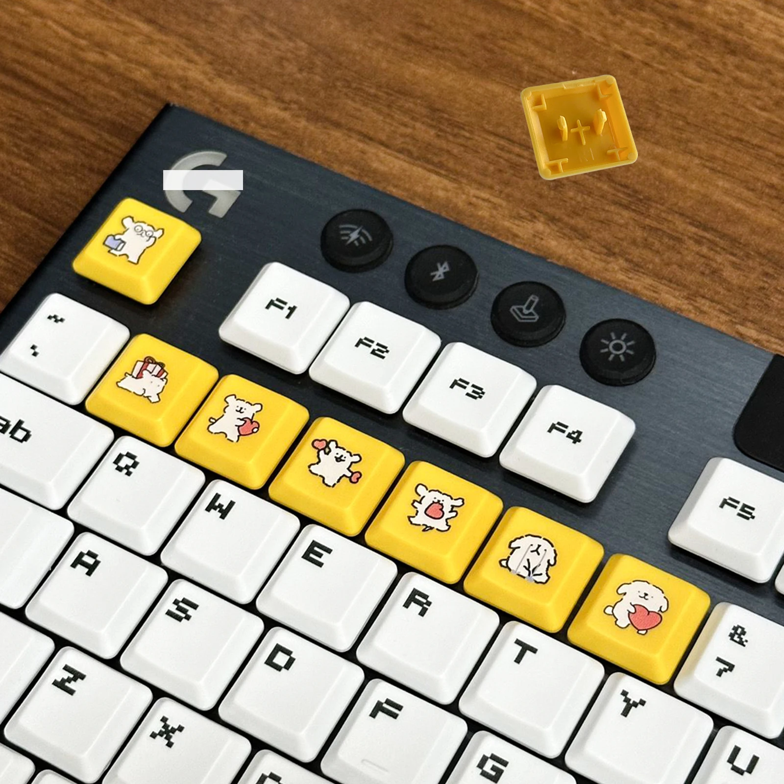 

Cute Puppy-Themed PBT Keycaps Suitable for Logitech G915/G813/G815/G913 TKL RGB Mechanical Gaming Keyboard,Cute Cartoon Keycaps