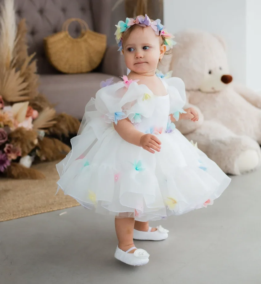 

Baby Girl Party Outfit for Girls 1 Year Birthday Gown Princess Wedding Dress Christening Gown Baby White Baptism Clothing