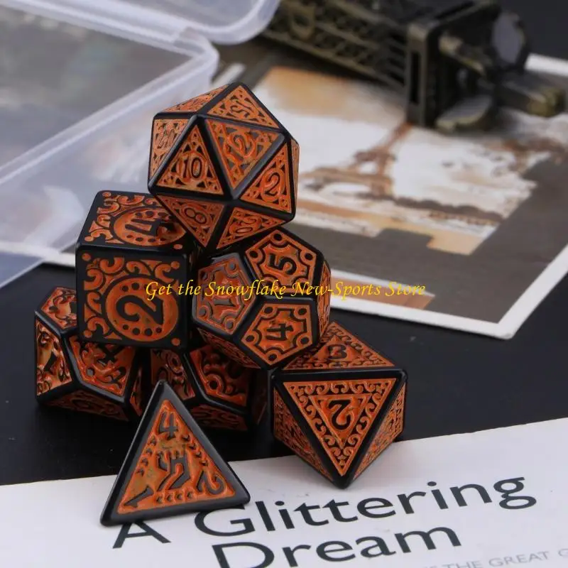 

E56D 7Pcs Acrylic Multiple Side Dices Different Size Digital Number Dices Kid Adult