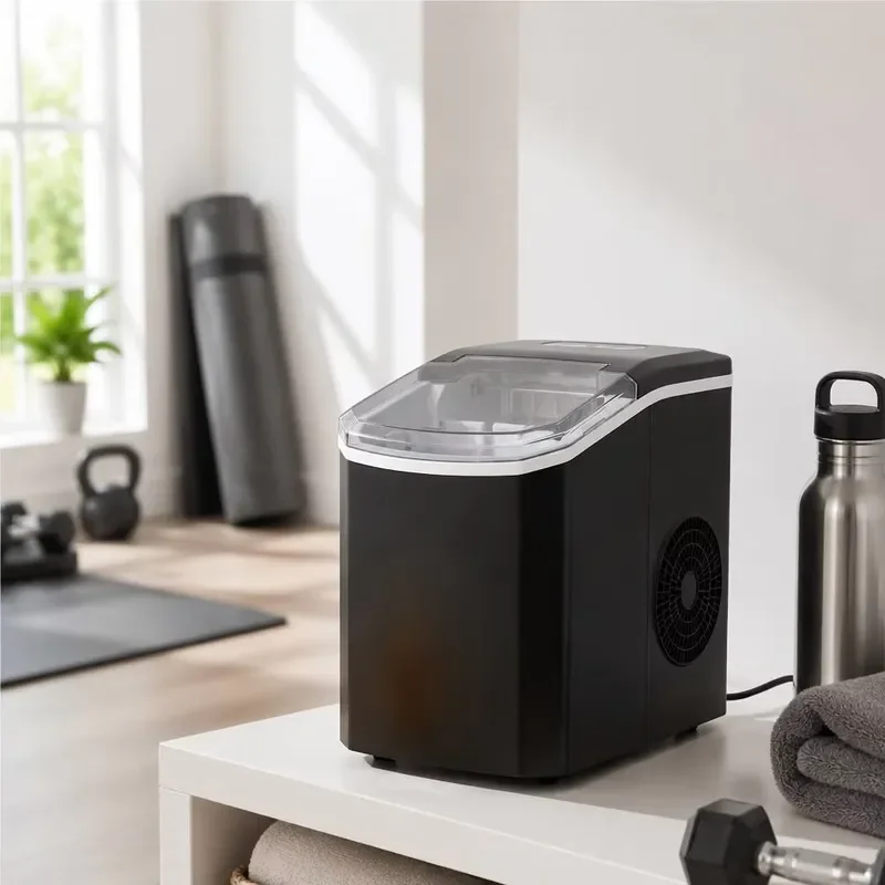 Portable Electric Ice Maker Machine 6 Mins Fast Cooling Touch Screen Control Compact Handheld Device for Home Kitchen Office