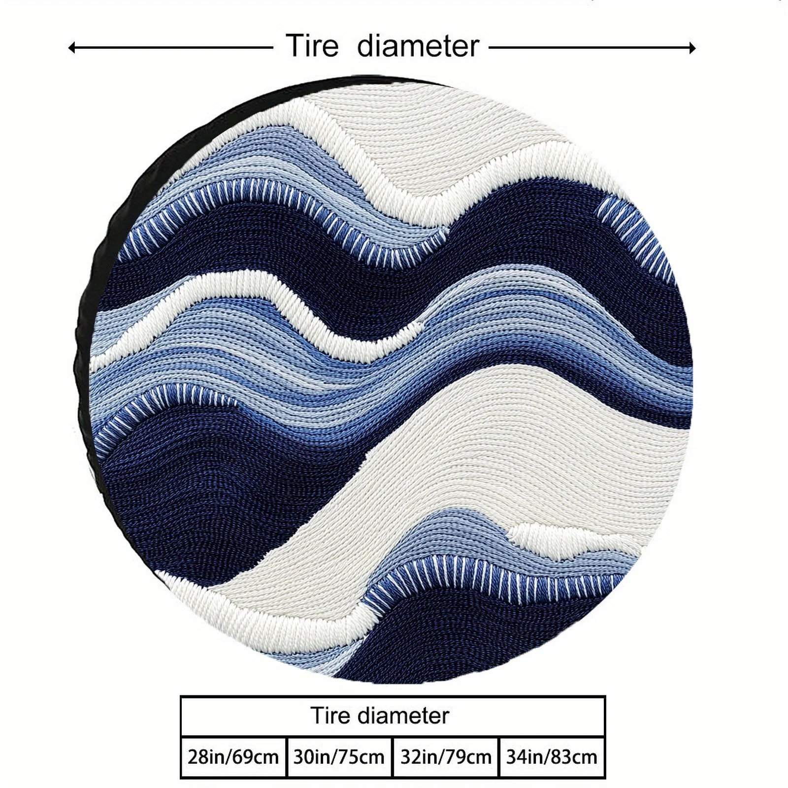 A High-Definition Printed Tire Cover - Made Of Black Polyester Fabric, Available In Multiple Sizes For 28-34 Inches, Suitable Fo
