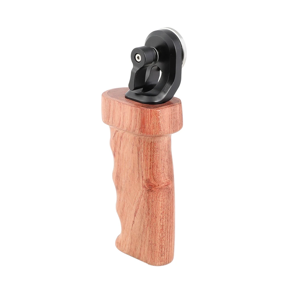 CAMVATE Wooden Left Handle With Top ARRI Rosette M6 Thread Mount Connection For DV Video Cage Rig Support System (RED Camera)