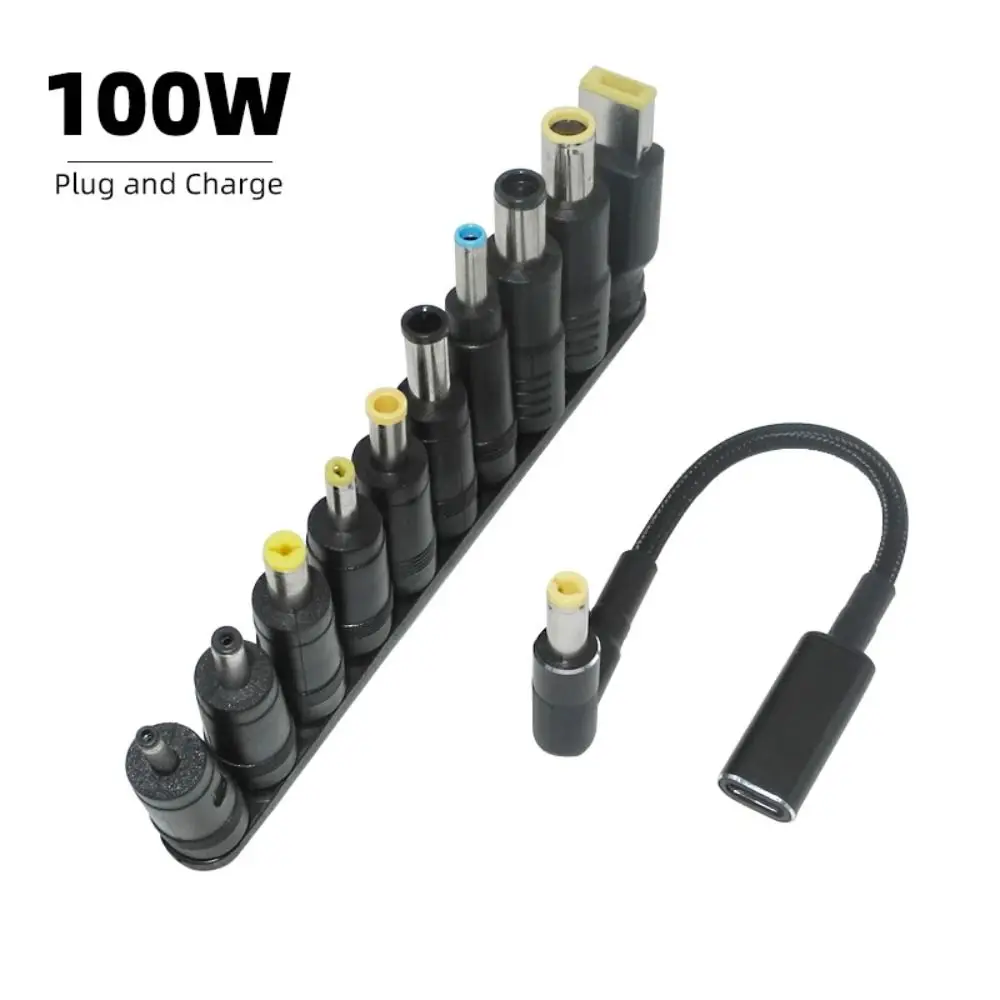 100W Laptop Charger Adapter Type C To Universal Dc Jack Notebook Charge Connector Poratble Multifunction DC Power Adaptor Laptop