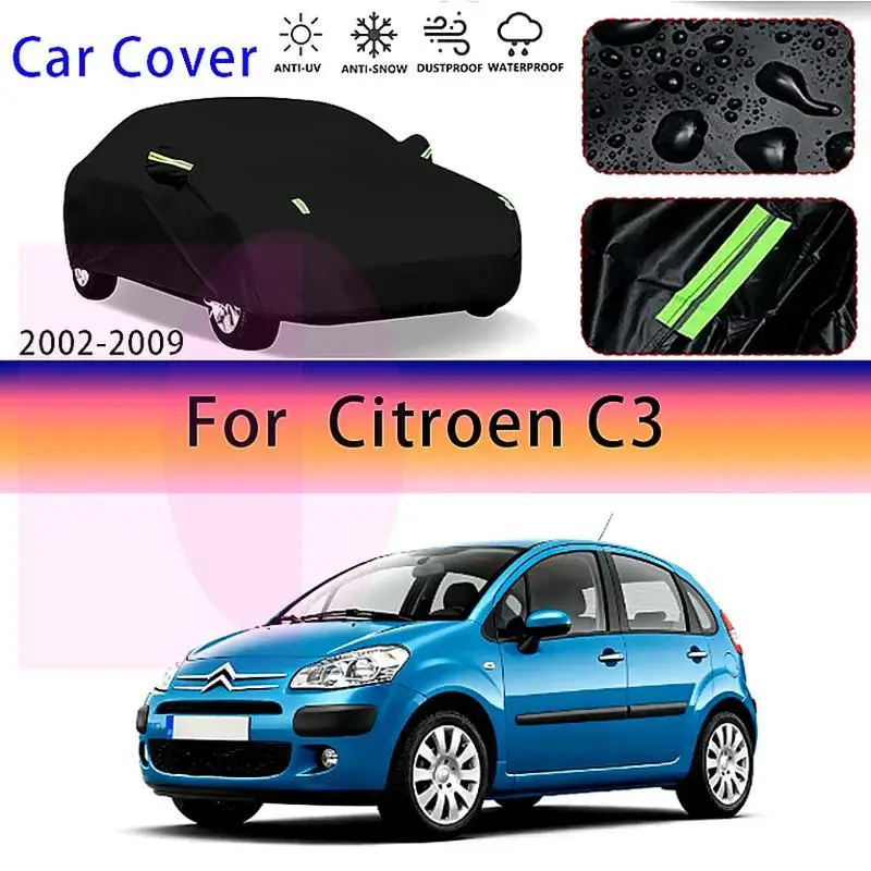 

Для наружной защиты, водонепроницаемый снежный чехол, солнцезащитный козырек для Citroen C3 2002 2009, автомобильные чехлы