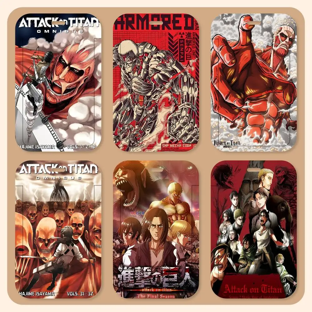 Porta Tarjetas con Cordón Adhesivo de la Película Ataque a los Titanes, Porta Tarjetas de Identificación para Estudiantes, Porta Tarjetas con Correa para el Cuello, Accesorios de Control de Acceso, Regalos