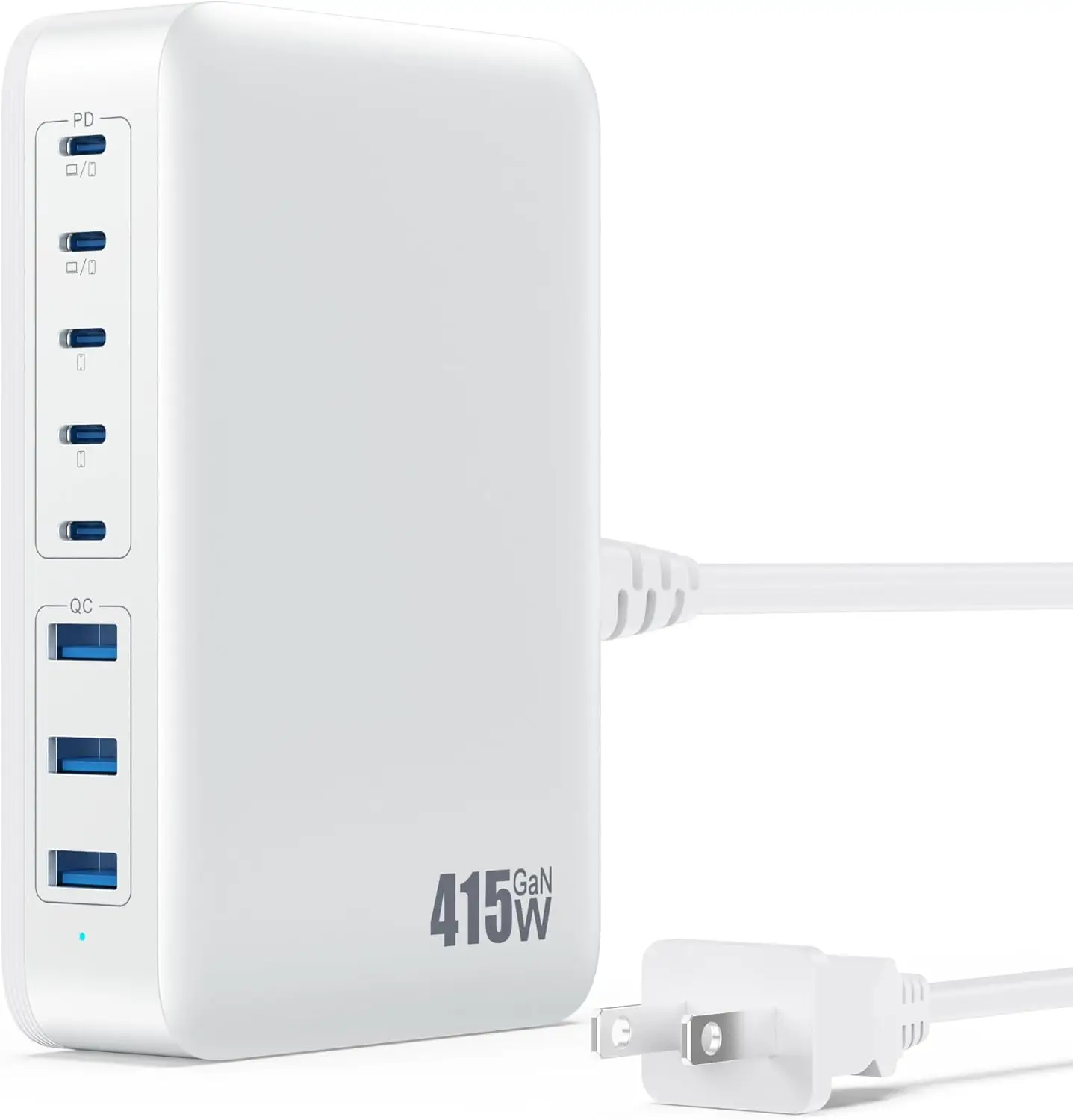 

415W USB C Charger Block, 8-Ports GaN IV Fast Charging Hub, Dual PD 100W for Laptops and Devices