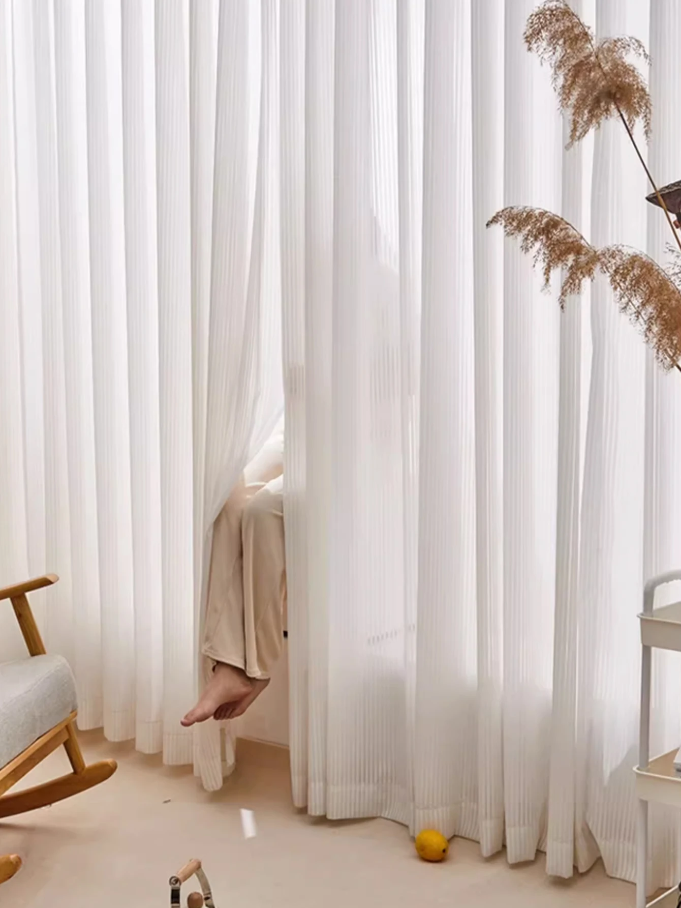 INS Korean French White non-perforated Curtains Sunscreen self-adhesive for Bookshelf curtain room hook and loop fastener