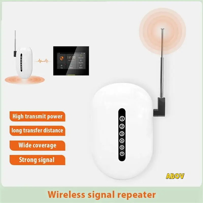 

2X Signal Repeater Wireless Extender 433Mhz Long Range Booster Barrier-Free Through Walls For Home Alarm Security