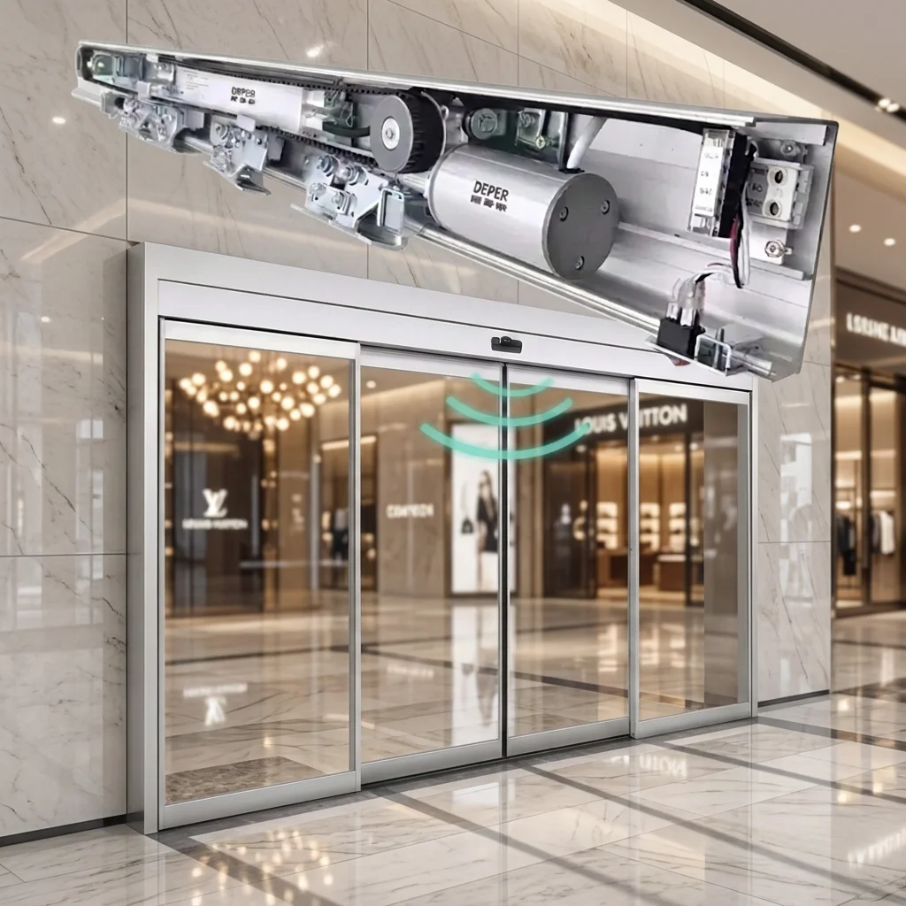 Modern Design CE Certified 125A 150kg Automatic Sliding Door System Operator for Hotels Villas & Industrial Use