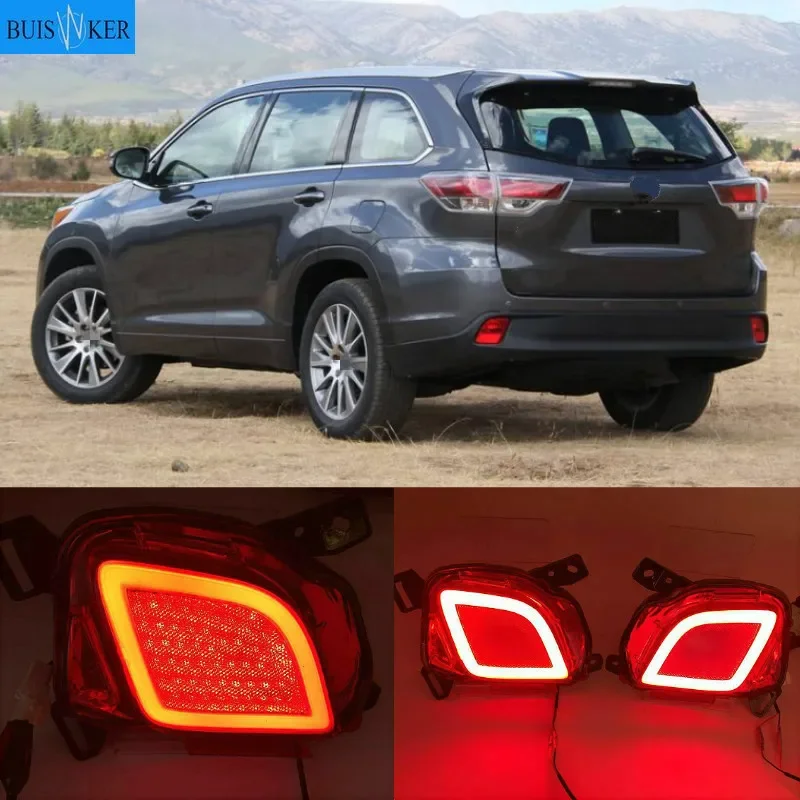 1 Set Multi-functions For Toyota Highlander 2015-2018 Rear Bumper Light Fog Lamp Turn Signal Light Led Reflector Light