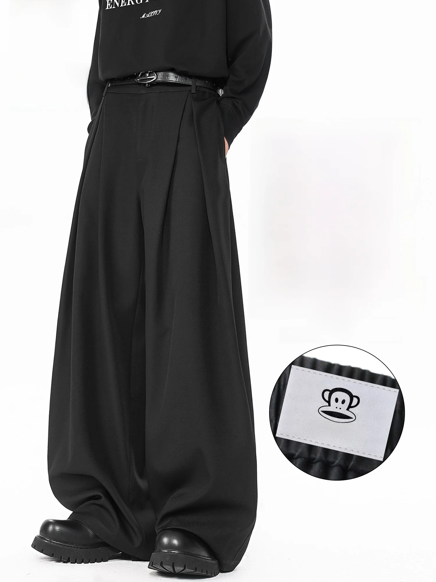 

PaulFrank Spring 2026 Men's Casual Wide Leg Suit Pants Drapey Loose Straight Cut Comfortable Polyester Fiber Anti-Wrinkle