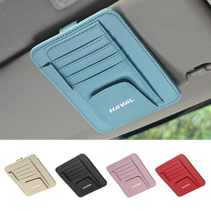 Car Sun Visor Organizer IC Card Glasses Storage Holder Clip For Haval H6 Dargo M6 H9 H6S F7 F7X Jolion X DOG XY H2 H3 H5 H7 H8