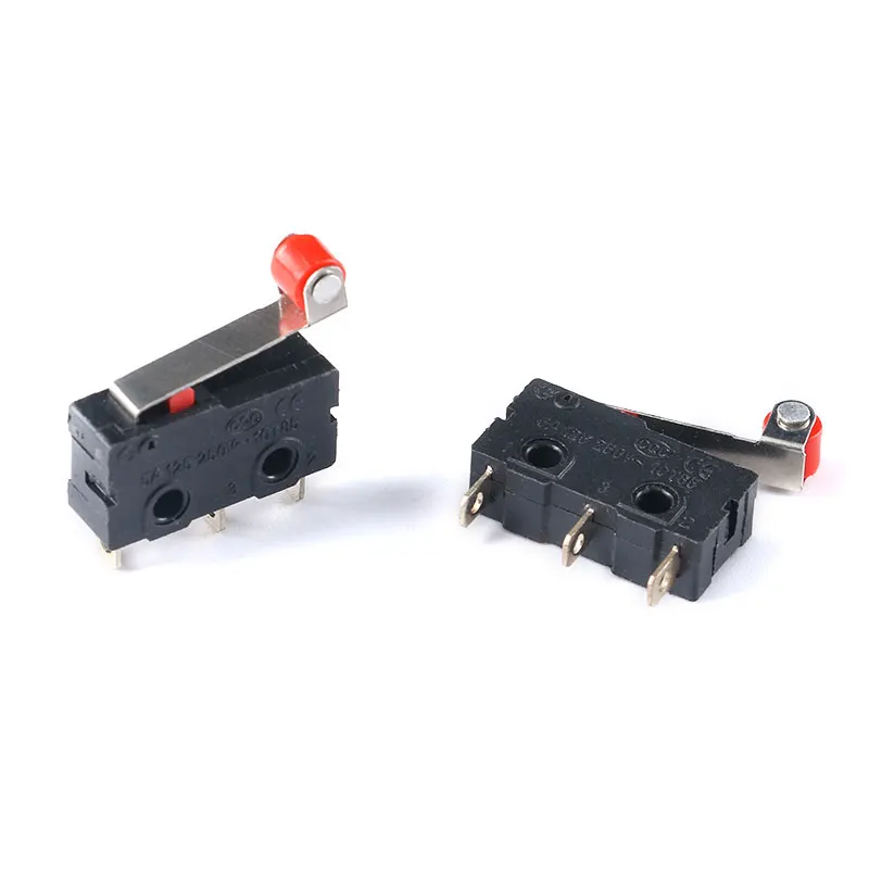 2Pcs 20x6x10mm Mini Micro Limit Switch Roller Lever Arm SPDT Normally Open Close Snap Action