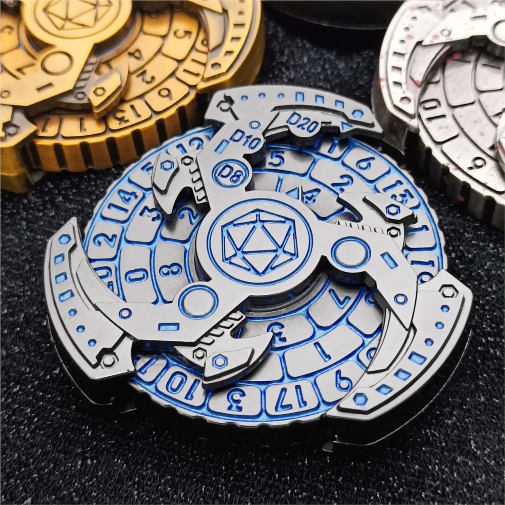

Fingertip rotating wheel DND dice, 7 in 1 metal pivot dice, role-playing game metal dice set，RPG Role Playing Gaming