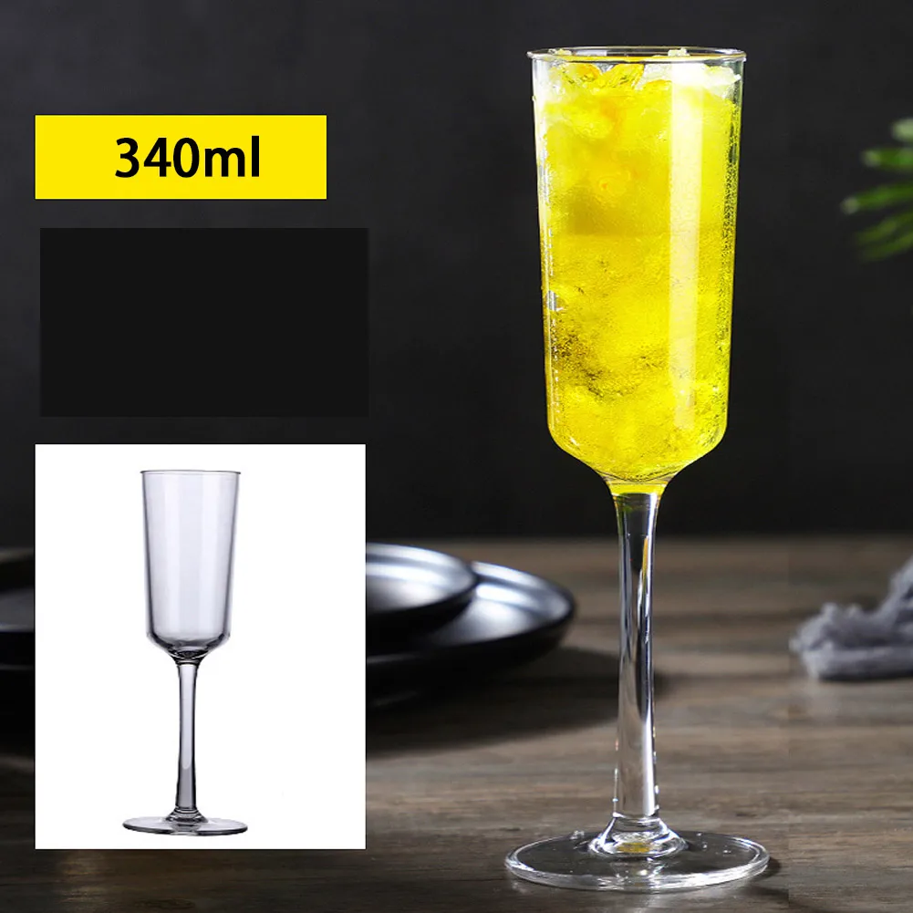 Prácticas copas de vino de plástico transparente, copas de silicona irrompibles para bar y hogar (110 ml/160 ml/200 ml/330 ml/340 ml)