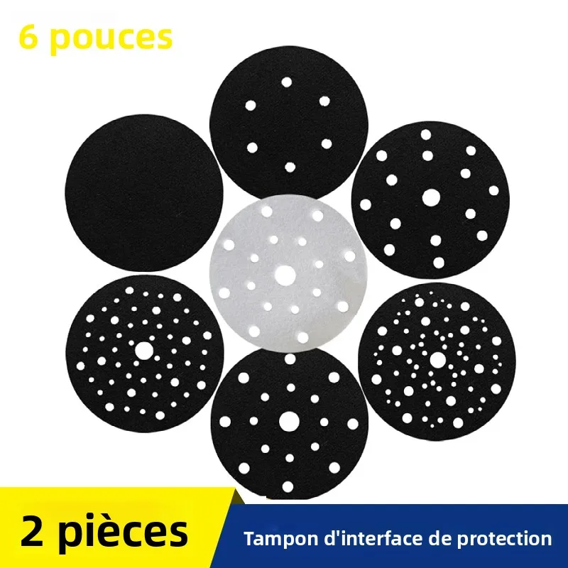 2 pièces 6 pouces crochet et boucle tampon économiseur Interface Pad disque de Protection de Surface 150mm protecteur pour tampon de ponçage ponceuse orbitale aléatoire