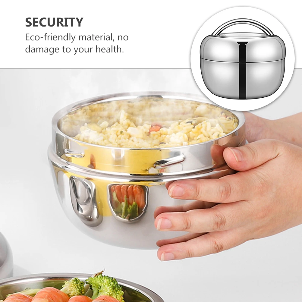 

Stainless Steel Lunch Box 304 Eco-friendly Double Layer Insulation Food Container Portable Office School Picnic Safe