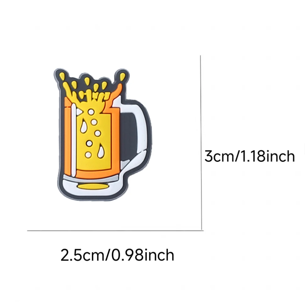 10-100pcs Hot Sales Cartoon Beer Series PVC shoe Accessories DIY Detachable Waterproof Creativity Fashion Party Gifts