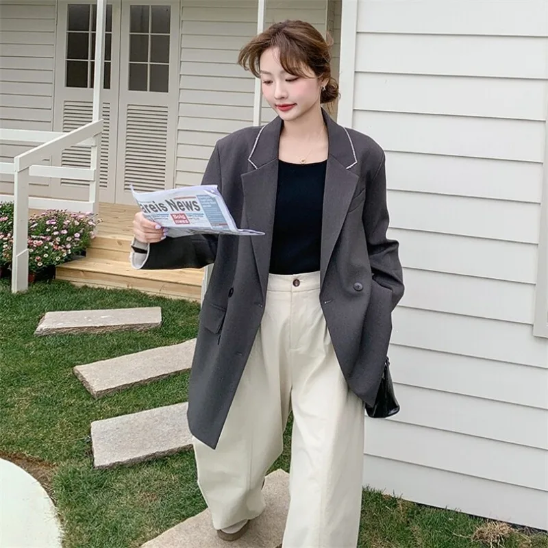 SuperAen Spring and Autumn New European and American Style Fashion Blazer for Women Elegant Oversize Casual Suits