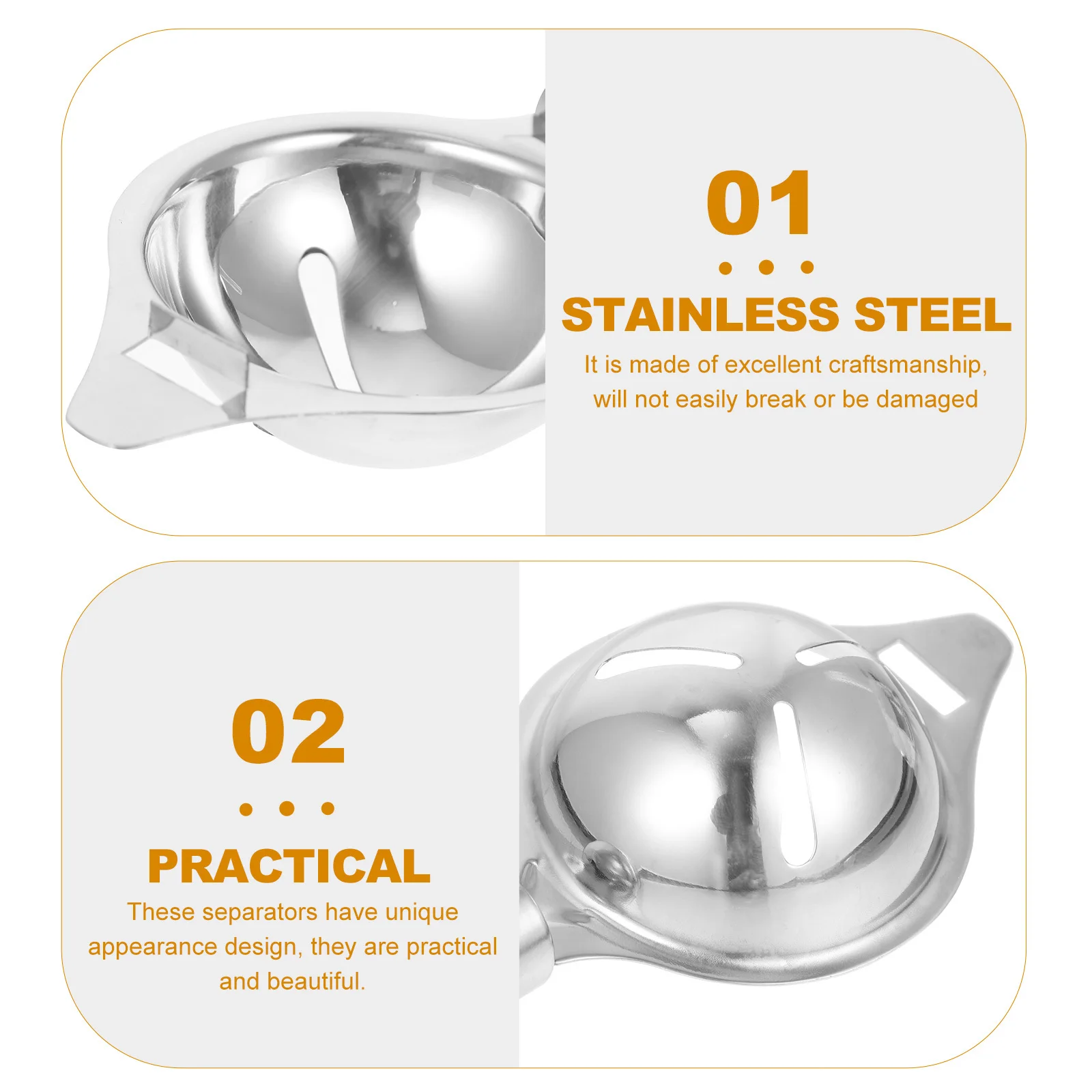 

Stainless Steel Egg Yolk Separator Long Handled Kitchen Cooking Tool Practical Egg White Divider Kitchen Utensil