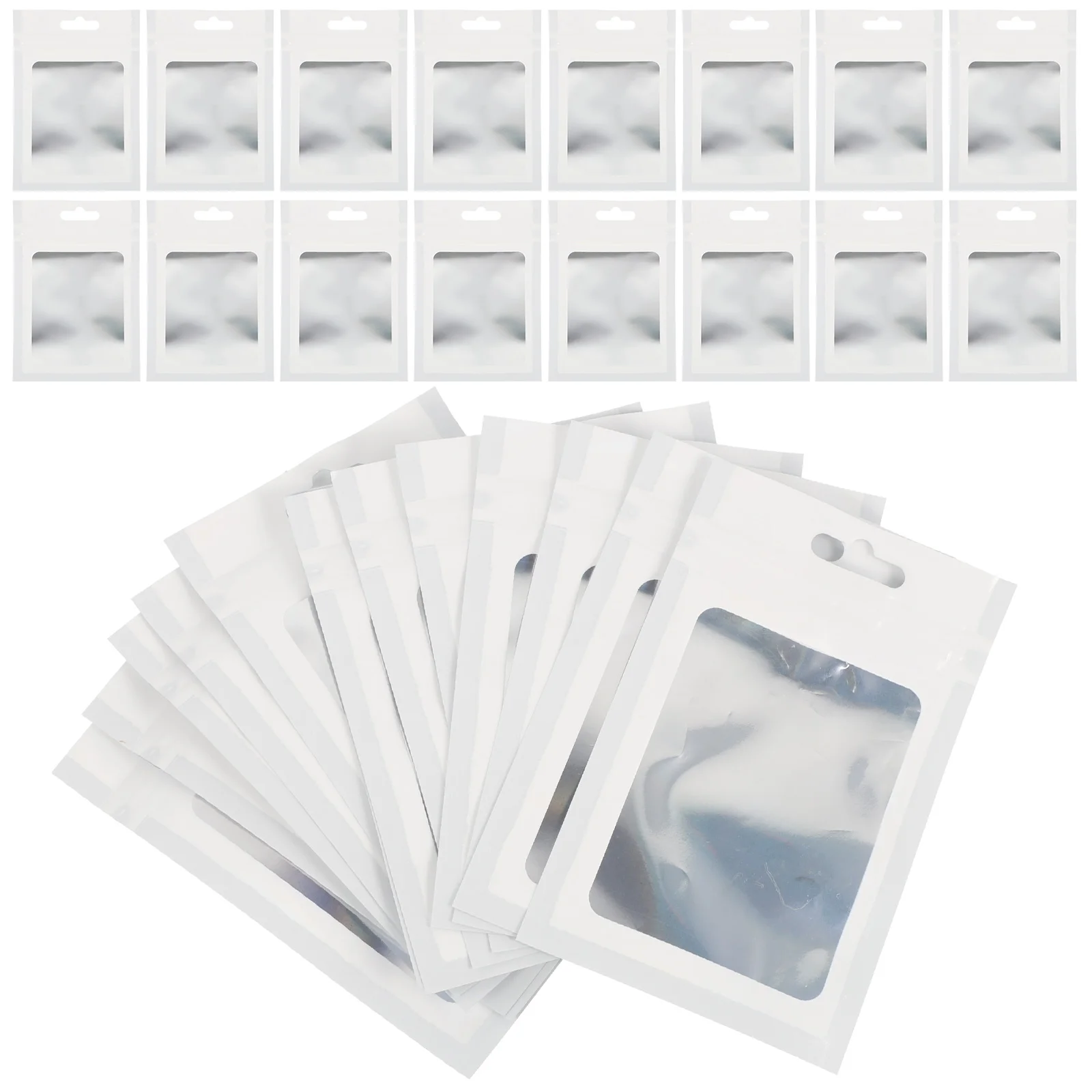 100 Pcs Packaging Bags Rings for Small Business Resealable with Clear Tote Organizer