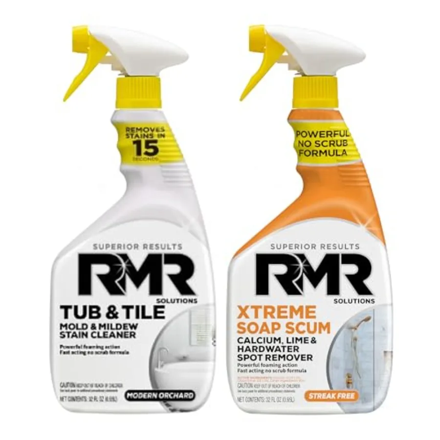 

RMR Bathroom Breakthrough Bundle Tub and Tile Cleaner + Xtreme Soap Scum Remover, 2-Step Deep Clean System for Shower, Tub, Til