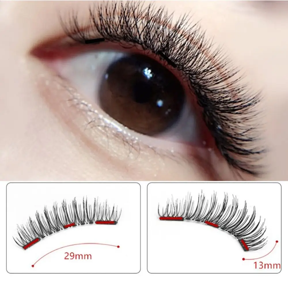 NO Deed Glue Makeup Tools 4 Magnets Lashes False Eyelashes Glue-free Magnetic Eyelashes Lashes Extension with Applicator/Clip