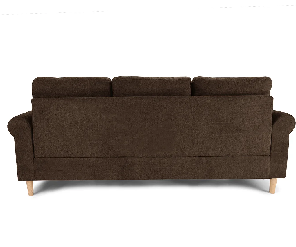 

#Modern Velvet Reversible Sectional Set With Wood Legs And Square Arms 2 Accent Pillows In Tan For Living Room