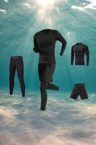 Men's swimsuit full body sun protection long sleeve short sleeve pants Boys swim shorts long pants swim top surf snorkeling beac