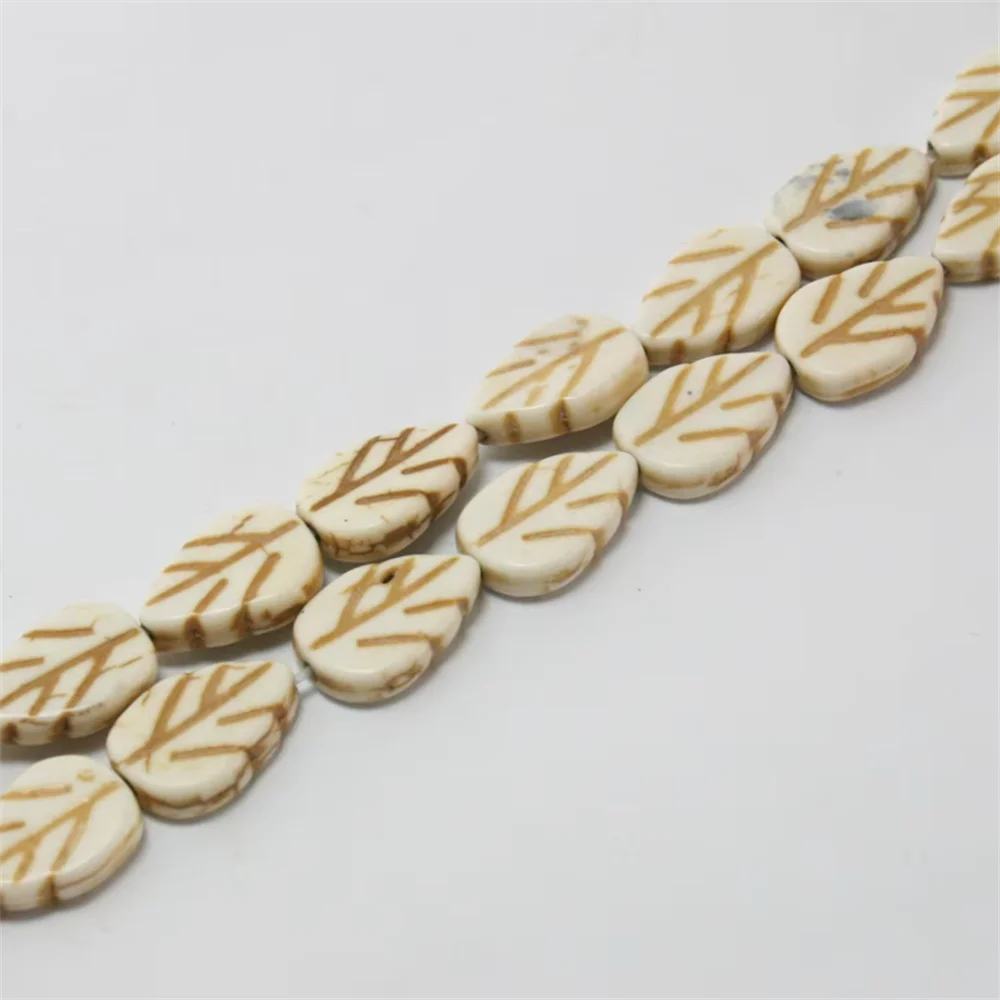31pcs/lot 9x13mm Colorful/White/Turquoise Leaf Shape Stone Beads Loose Beads For DIY Charms Bracelet Jewelry Making Accessories