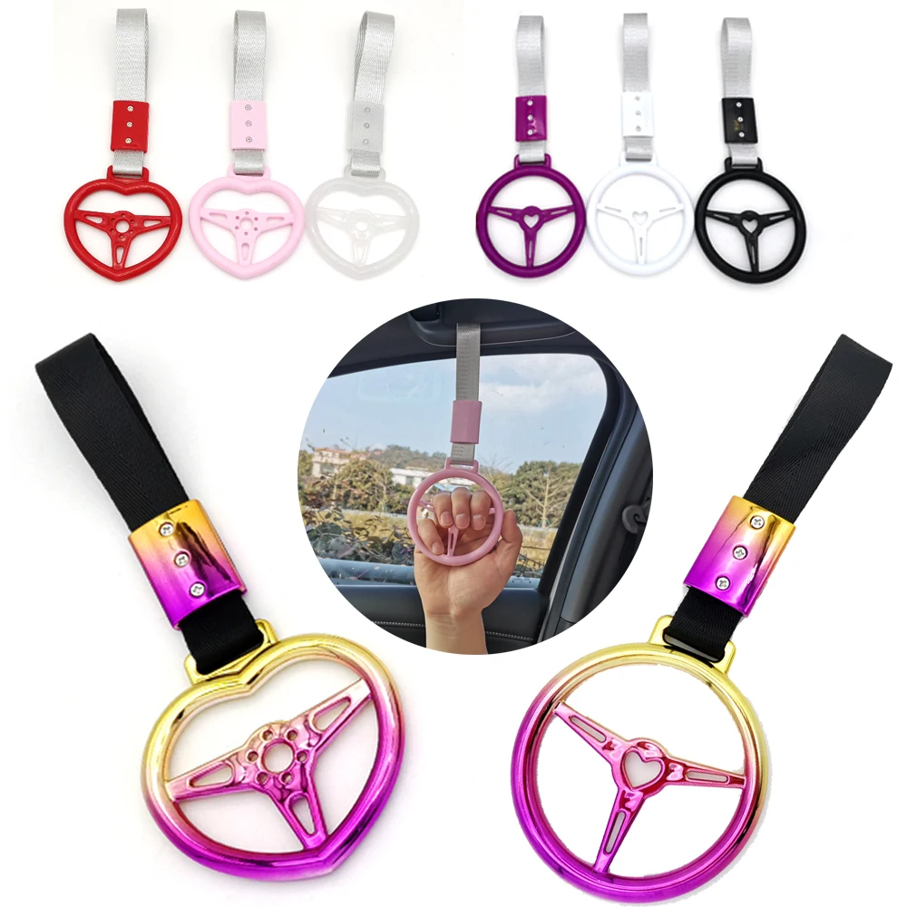 Ручной ремень JDM для поезда, автобуса, Tsurikawa, кольцо, сердце, рулевое колесо, Стайлинг, Дрифтинг, аксессуары для дрифта, автомобильные аксессуары, ремешок для автомобиля