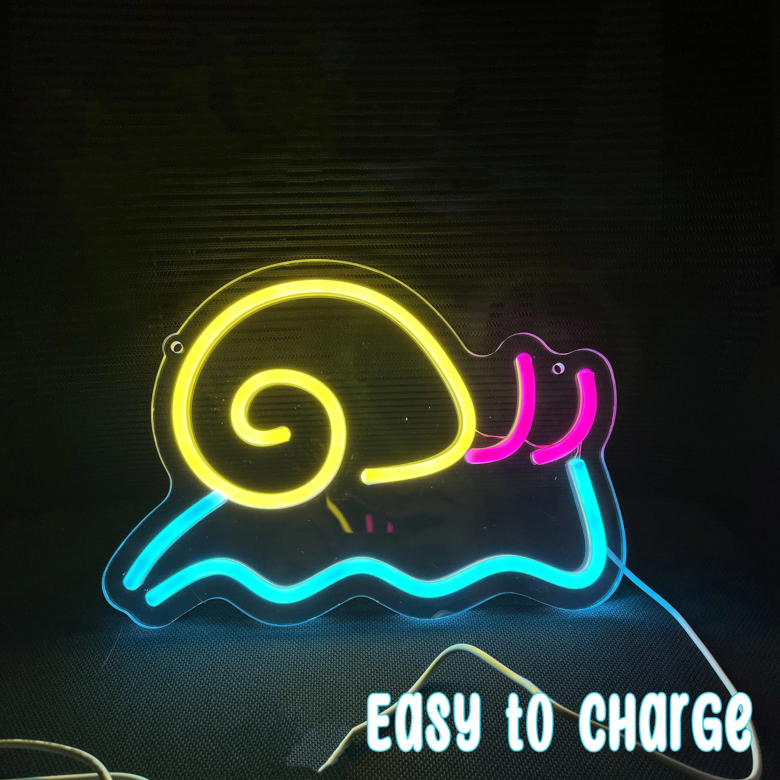 Snail LED Neon - Transparent Acrylic Design, USB Powered Dimmable LED Neon, Fit for Game Rooms, Men's Cave, Party Wall Art