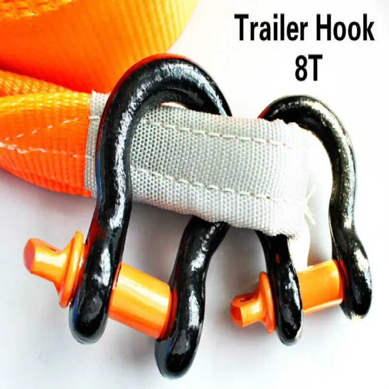 2pcs Trailer Hook Heavy Duty Galvanized Shackles D Ring Capacity for Vehicle Recovery Towing Car Tuning