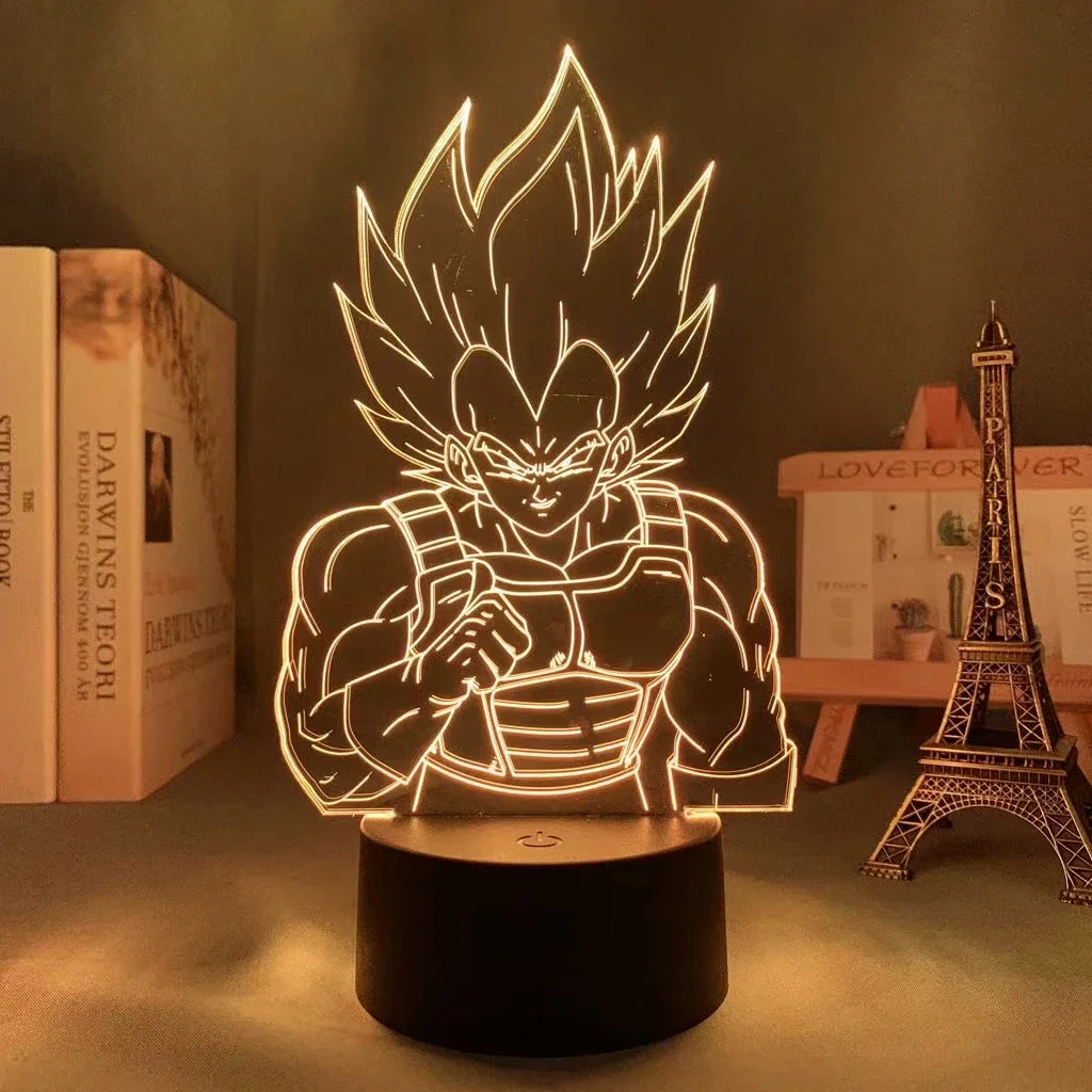 Dragon ball lâmpada de mesa macaco rei goku figura 3d led night light super saiyan ornamento luz crianças aniversário presentes natal