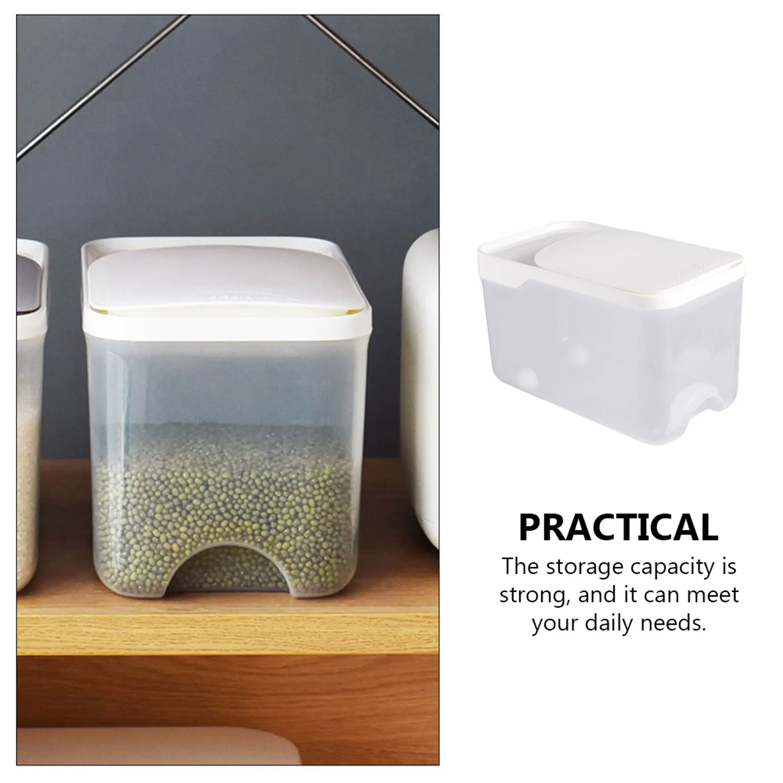 

Rice Storage Box Airtight Plastic Container Household Bucket Sealed Dog Food Holder Anti-Insect Moisture Dust