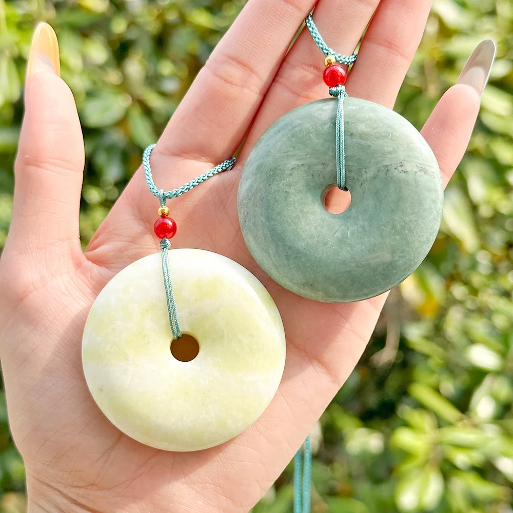 1pc Natural Jade Beads, For Making Safety Buckle Pendant, Stylish Crystal Necklace Pendant, Mother's Day Gift